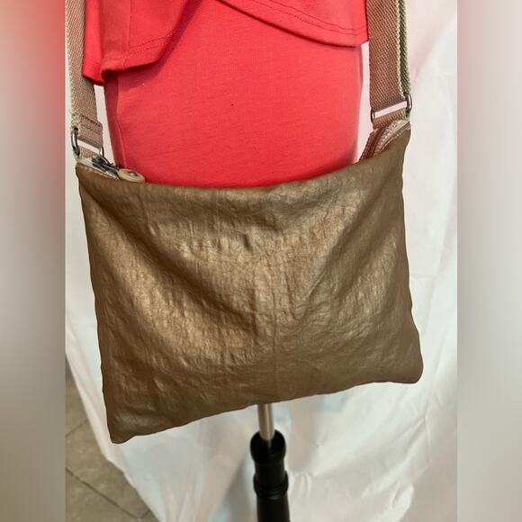Kipling Adjustable Crossbody Purse Gold Casual Everyday Shoulder Bag Double Zip - Picture 8 of 12